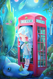 海底电话亭插画