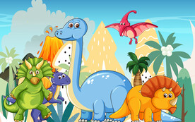 卡通儿童房恐龙背景