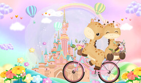 卡通儿童房鹿背景墙