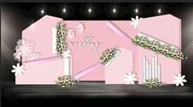 粉色婚礼迎宾区