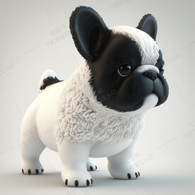 卡通法国斗牛犬