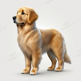 卡通金毛犬