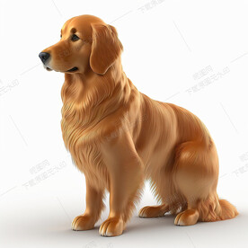 卡通金毛犬