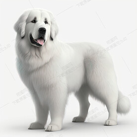 卡通大白熊犬