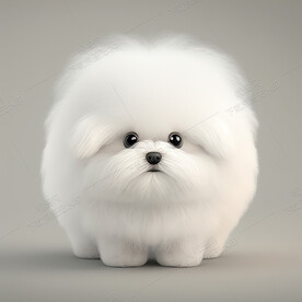 毛茸茸的马尔济斯犬