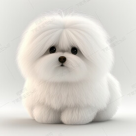 毛茸茸的马尔济斯犬