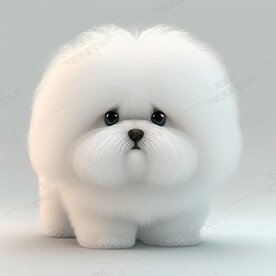 毛茸茸的马尔济斯犬