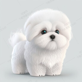 毛茸茸的马尔济斯犬