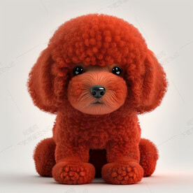 可爱的红贵宾犬