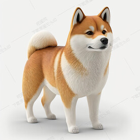 卡通日本柴犬