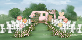 粉色户外仪式区