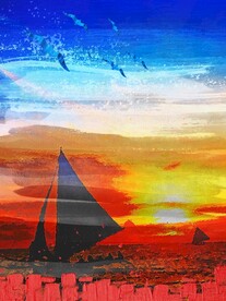 帆船油画