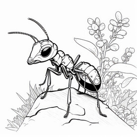 白描蚂蚁