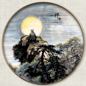 圆形禅意山水