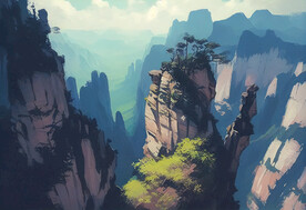 当代油画 张家界风光