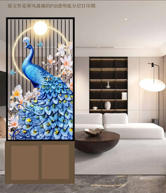 高清分层透明底屏风玻璃打印图