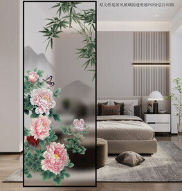 高清分层透明底屏风玻璃打印图