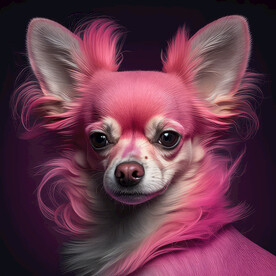 粉色长毛宠物狗