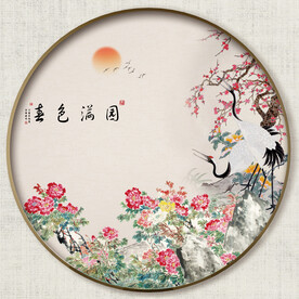 圆形花鸟图