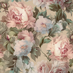 国画风格无缝花纹