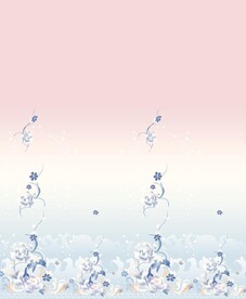 汉服蓝色渐变海豚花朵