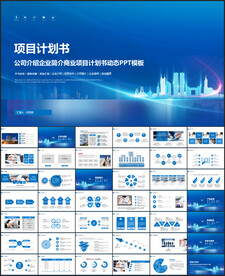 蓝色商务商业项目计划书PPT