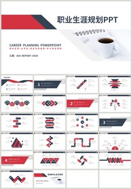 红蓝职业生涯规划竞聘简历PPT