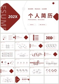 红色个人简历岗位竞聘PPT