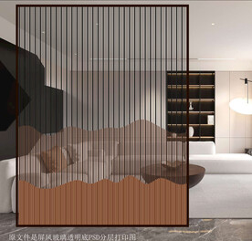 高清分层透明底屏风玻璃打印图