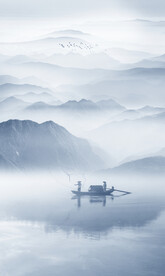 意境水墨山水画