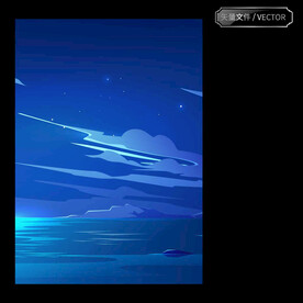 大海云朵 国风插画