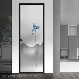 高清分层透明底平开门打印图