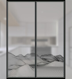 高清分层透明底平开门打印图