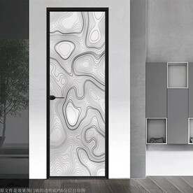 高清分层透明底平开门打印图