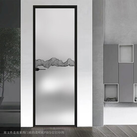 高清分层透明底平开门打印图