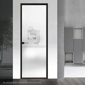 高清分层透明底平开门打印图