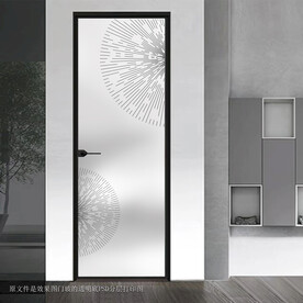 高清分层透明底平开门打印图