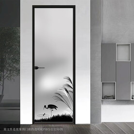 高清分层透明底平开门打印图