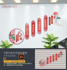 调解室楼梯文化墙