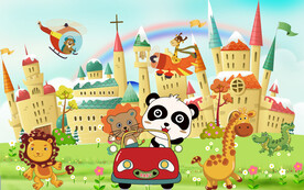 卡通动物儿童房背景