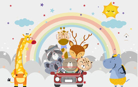 卡通儿童房背景墙