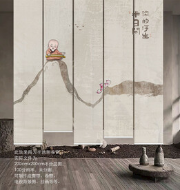 东方极简禅意风背景墙