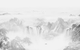 新中式禅意山水画电视背景墙