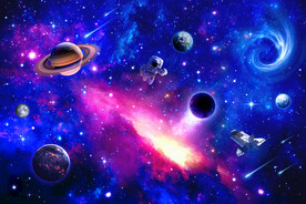 梦幻星球太空星空宇航员宇宙背景