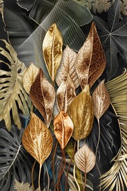 轻奢金叶子线条玄关