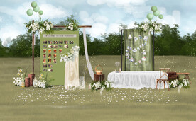 户外婚礼现场拍照区效果图