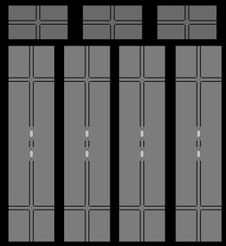 高清分层透明底推拉门打印图一套