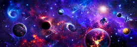 梦幻银河星空外太空星球宇宙背景