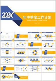 蓝橙年中季度工作计划总结PPT