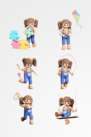 3D立体儿童节卡通儿童形象IP